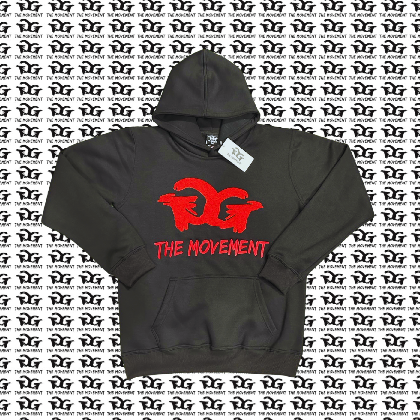 GrindgangTm Chenille Logo Hoodie – Black/Red
