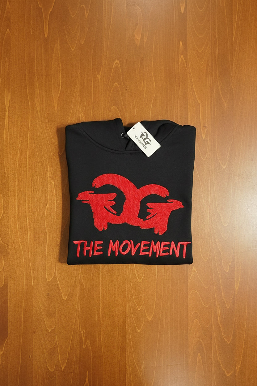 GrindgangTm Chenille Logo Hoodie – Black/Red