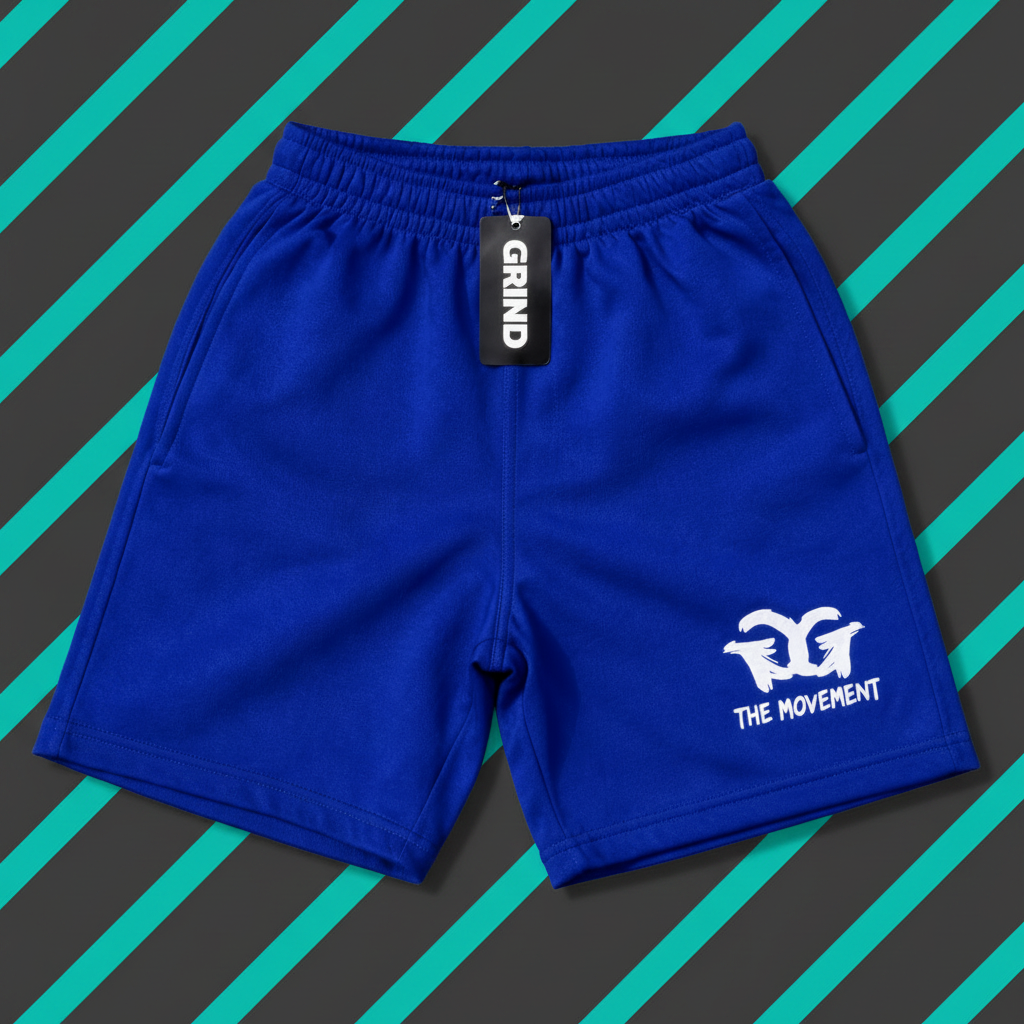 GRIND “The Movement” Royal Blue Fleece Shorts