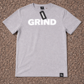 GrindGang™ Essential Tee – Heather Grey / White Print