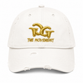 GrindgangTm “Ivory Gold” Distressed Dad Hat